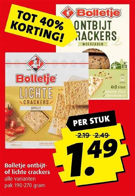 Bolletje Ontbijt Of Lichte Crackers Aanbieding Bij Boni