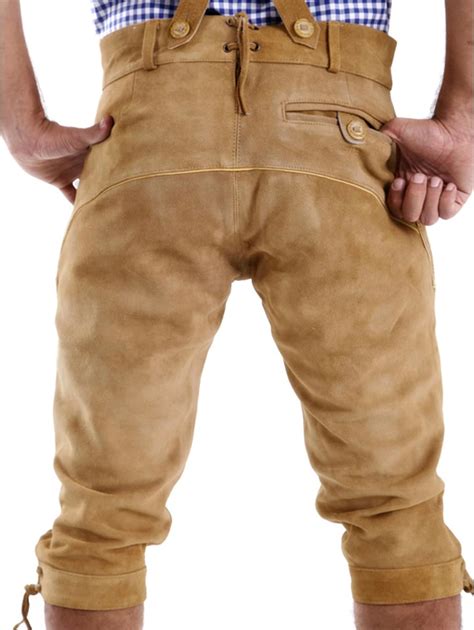 Almbock Trachtenlederhose Herren Kniebund Original Bayerische