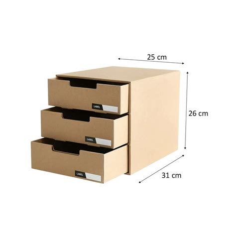 Kraft Paper Desktop Storage Box Drawer Type Stationery Container