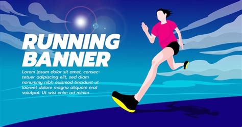 Premium Vector Running Banner Vector Illustration Template