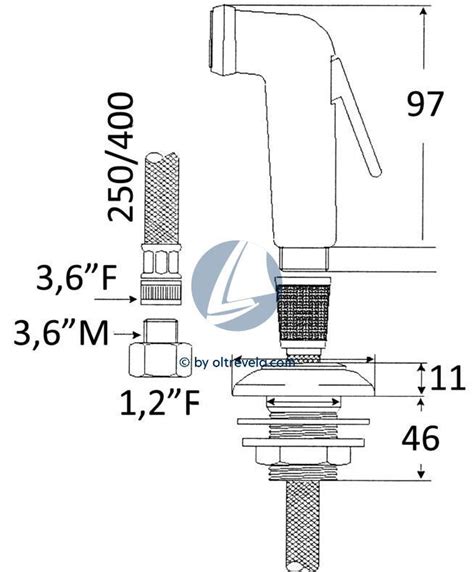 Doccetta Utility Con Tubo Pvc M Doccia A Levetta In Ottone Cromato