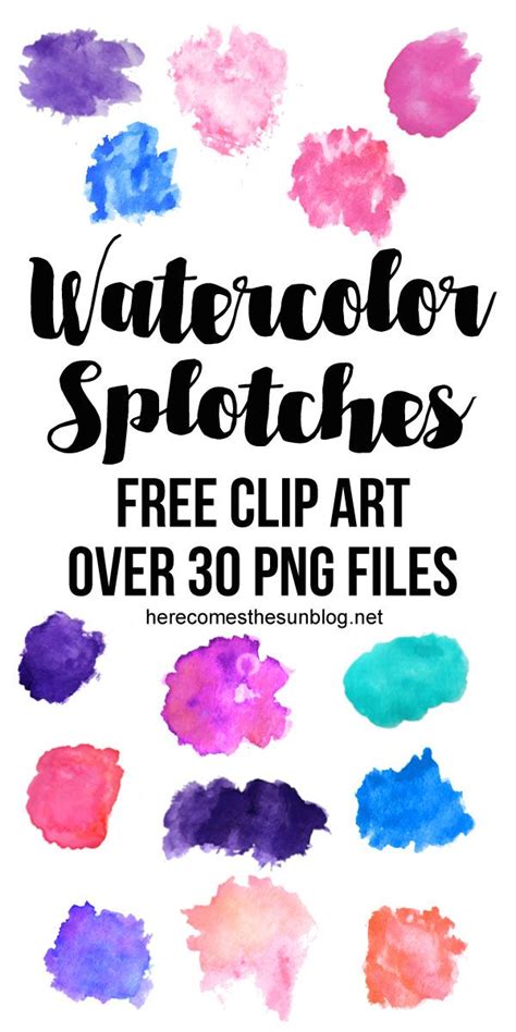 Watercolor Splotches Clip Art | Kelly Leigh Creates - Clip Art Library