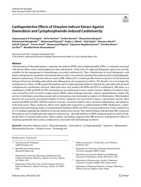 Pdf Cardioprotective Effects Of Oroxylum Indicum Extract Against