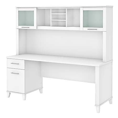 Bush Furniture Somerset Office Desk With Hutch W White Standard