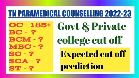 Tn Paramedical Expected Cut Off Prediction Cut Off Increase