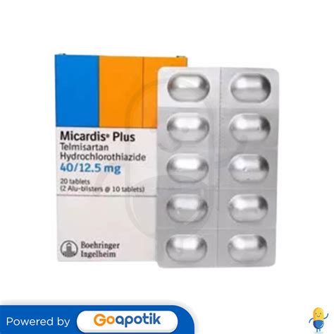 Micardis Plus Mg Blister Tablet Kegunaan Efek Samping Dosis