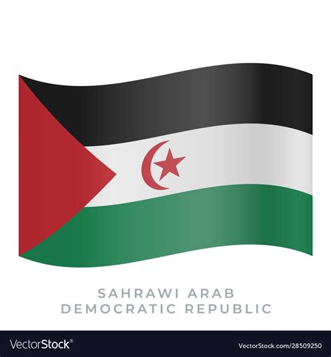 Sahrawi arab democratic republic waving flag Vector Image