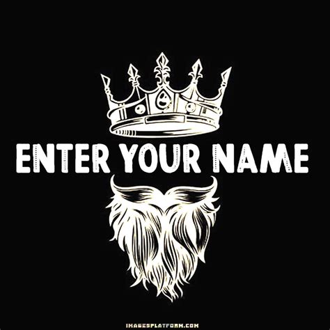 generate king name logo, king crown, and beard png and jpg to download with your name on it ...