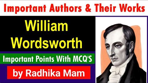 Important Authors And Their Works William Wordsworth TGT PGT