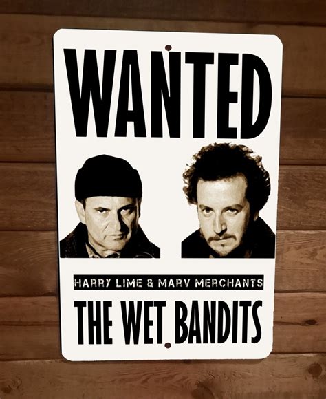 The Wet Bandits Wanted Poster Home Alone Movie 8x12 Metal Wall Poster