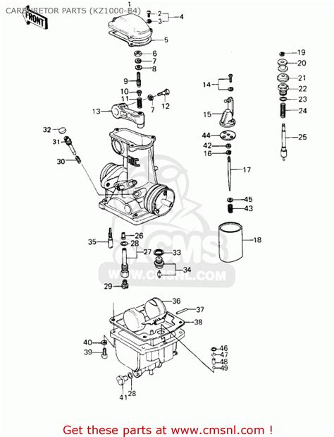 Kawasaki Kz1000b4 Ltd 1980 Usa Canada Carburetor Parts Kz1000 B4