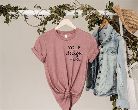 Bella Canvas Mockup Heather Mauve Shirt Mockup T Shirt Etsy