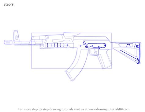 How To Draw Ak 74m Assault Rifle From Rainbow Six Siege Rainbow Six