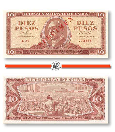 Cuba Pesos Unc Specimen