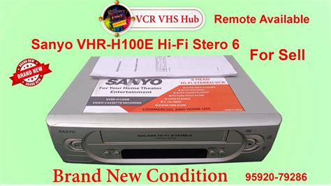 Vcr For Sale Sanyo VHR H100E Hi Fi Stereo With Remote New Condition