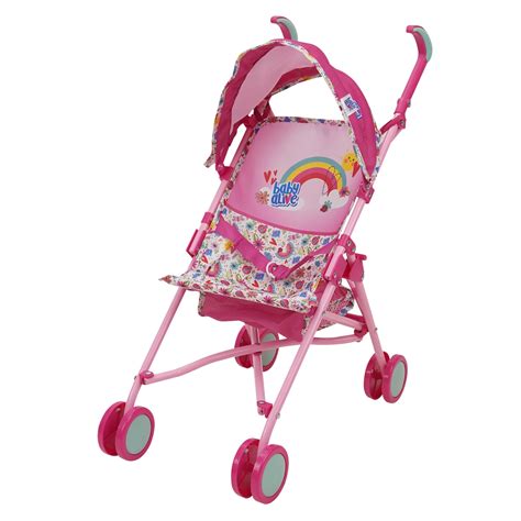 Baby Alive Doll Stroller Pink And Rainbow For Dolls Up To 24 Foldable