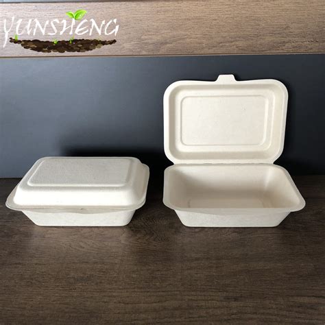 Bagasse Clamshell Takeout Containers Biodegradable Eco Friendly Take