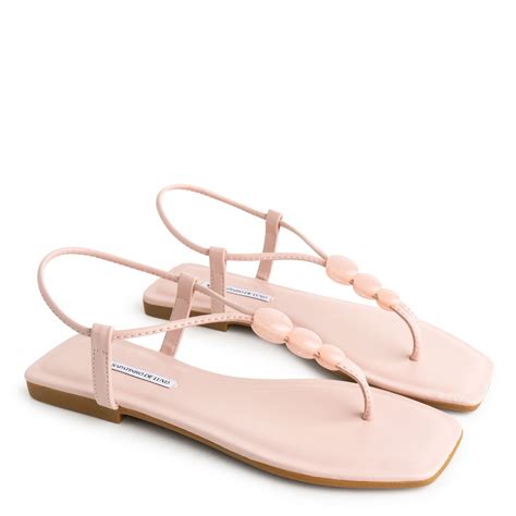 Rasteira Sandália Nude Baby Bico Quadrado Enfeite Glass Rosa