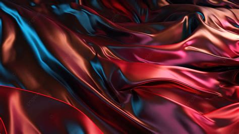 Dark And Red Silk With Iridescent Holographic Foil A Striking Abstract