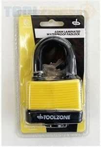 Toolzone Mm Laminated Water Proof Padlock Keys Lock Garage Shed