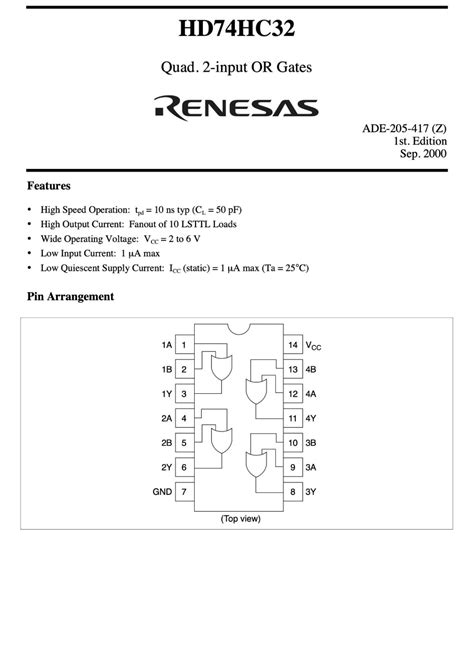 Renesas Ic Quad Input Or Gates Hd Hc P E