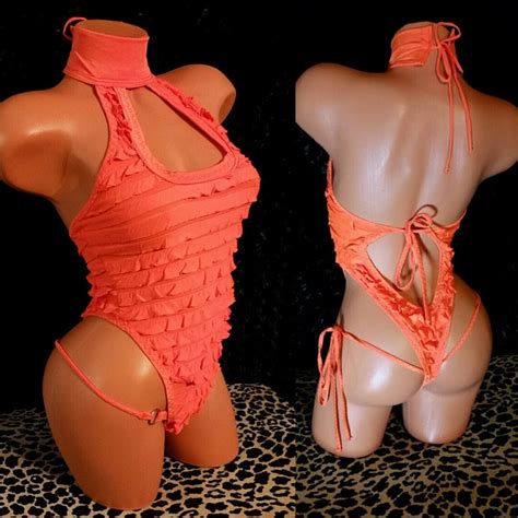 One Piece Backless Stripper Outfit Wthong Spandex Custom Made Etsy