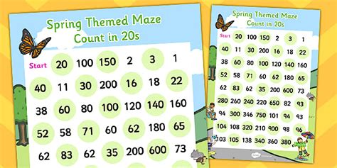 counting   maze worksheet worksheet