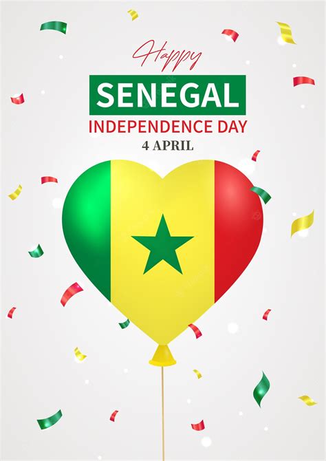 Célébration De La Fête De Lindépendance Du Sénégal Vecteur Premium