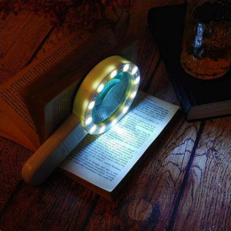 Loupe de lecture 30X Loupe Eclairante Avec 13 LED Lumières 128mm Loupe