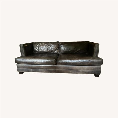 Restoration Hardware Leather Easton Sofa And Ottoman Aptdeco