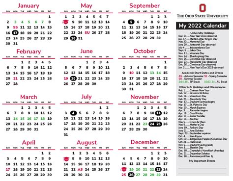 Osu Academic Calendar Fall 2023 Printable Calendars AT A GLANCE