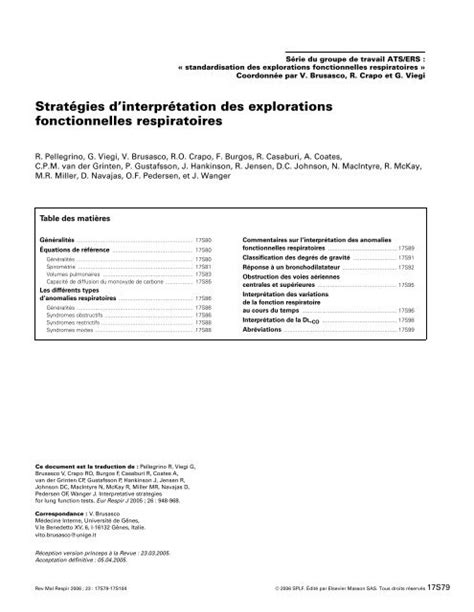 Stratégies d interprétation des explorations fonctionnelles SPLF