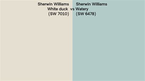 Sherwin Williams White Duck Vs Watery Side By Side Comparison