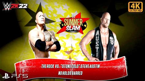 Wwe 2k22 Full Match The Rock Vs Stone Cold Steve Austin No Holds