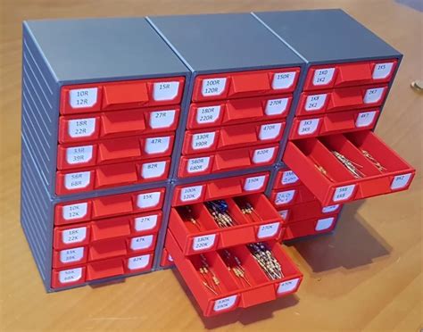 Stackable Resistor Storage Box [customizable] By Sttrife Thingiverse 3d Printer Diy