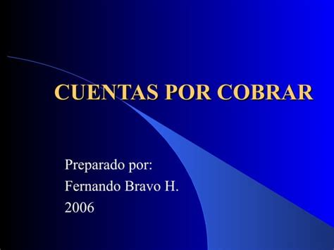 Cuentas Por Cobrar Ppt