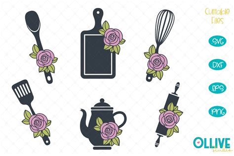 Floral Baking And Kitchen Svg Bundle