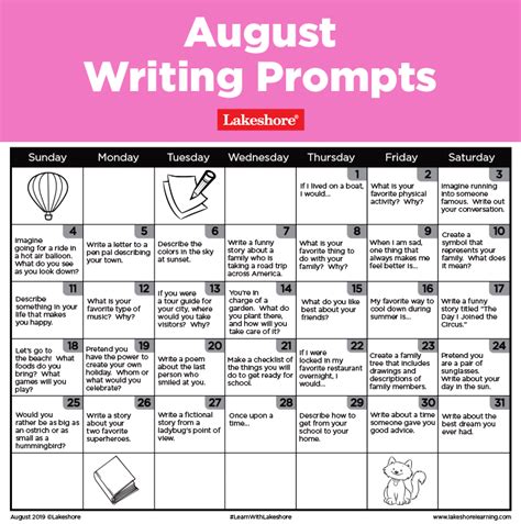 Get Inspired With Our August Writing Prompts