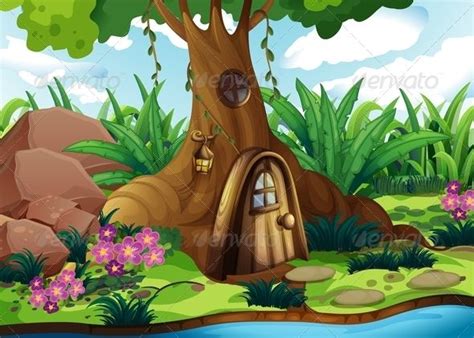 Treehouse in the forest | Fairy garden background, Painting, Art ...