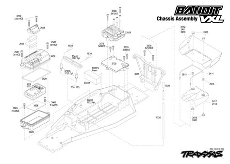 Exploded View Traxxas 2407 Bandit Vxl Chassis Astra