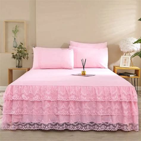 Folha De Cama De Tr S Camadas De Alto Grau Princesa Estilo Lace Bed