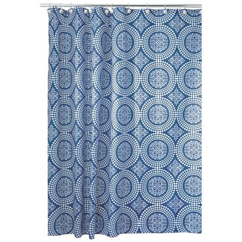 Interdesign Medallion Fabric Shower Curtain Standard 72 X 72 White