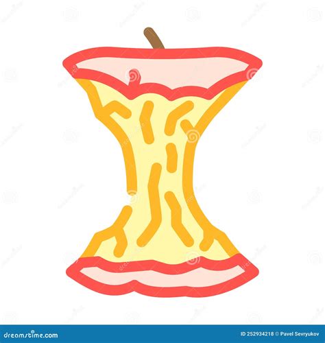 Apple Core Color Icon Vector Illustration Stock Vector Illustration