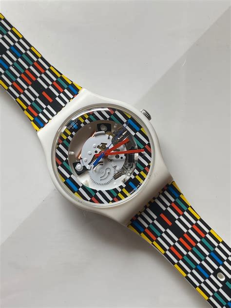 New Swatch Watch Africamino Lacquered Skeleton Transp Gem