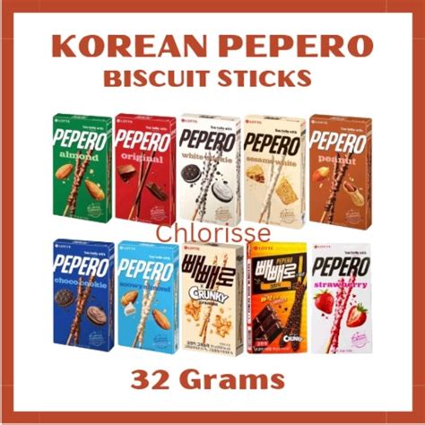 Korean Lotte Pepero Biscuit Sticks Almond Snowy Strawberry Original