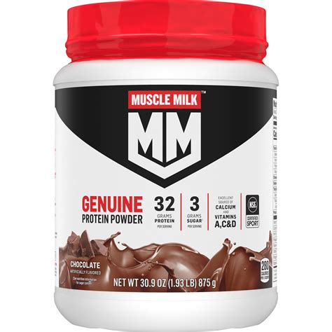 Muscle Milk Genuine Protein Powder Chocolate 193 Pound 12 Servings