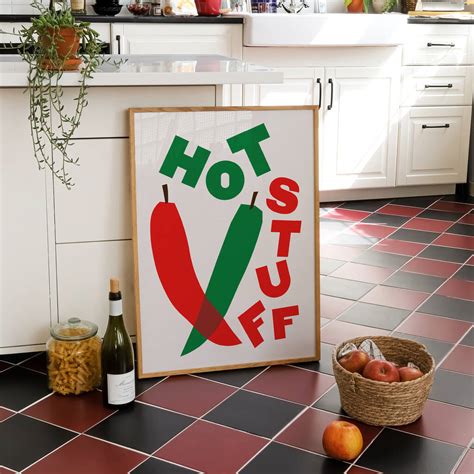 Hot Stuff Chilli Kitchen Wall Art Print By Lune Club