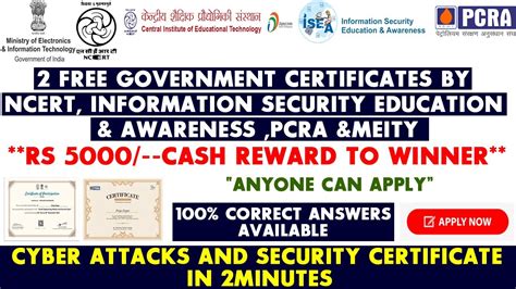 Free Cyber Security Certificate From Government Of India Isea Meity