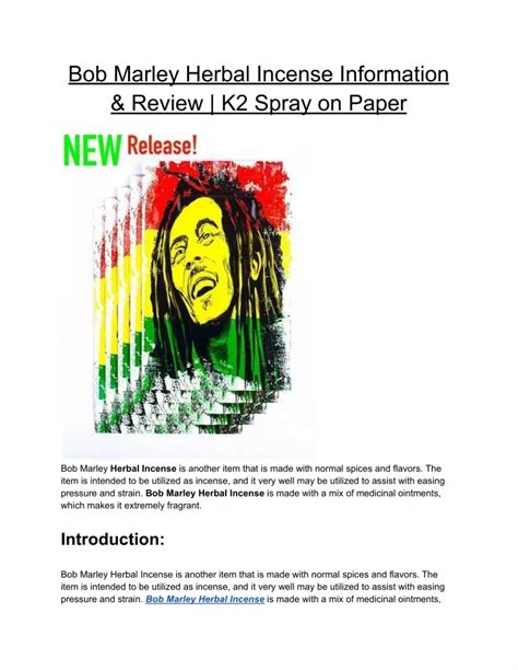 Ppt Bob Marley Herbal Incense Information And Review K2 Spray On