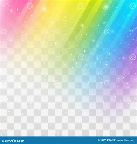 Rainbow Shiny Gradient Design Element On Transparent Background Stock